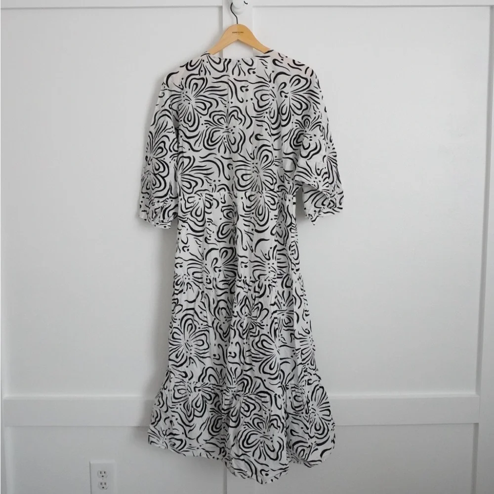 Zara Floral Puff Sleeve Midi Dress - Picture 3 of 3